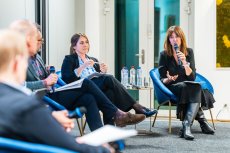 people discussing on stage