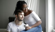 Young couple looking hopeful