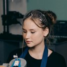 Young woman with protective goggles