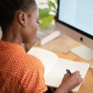 Woman at work at a desk