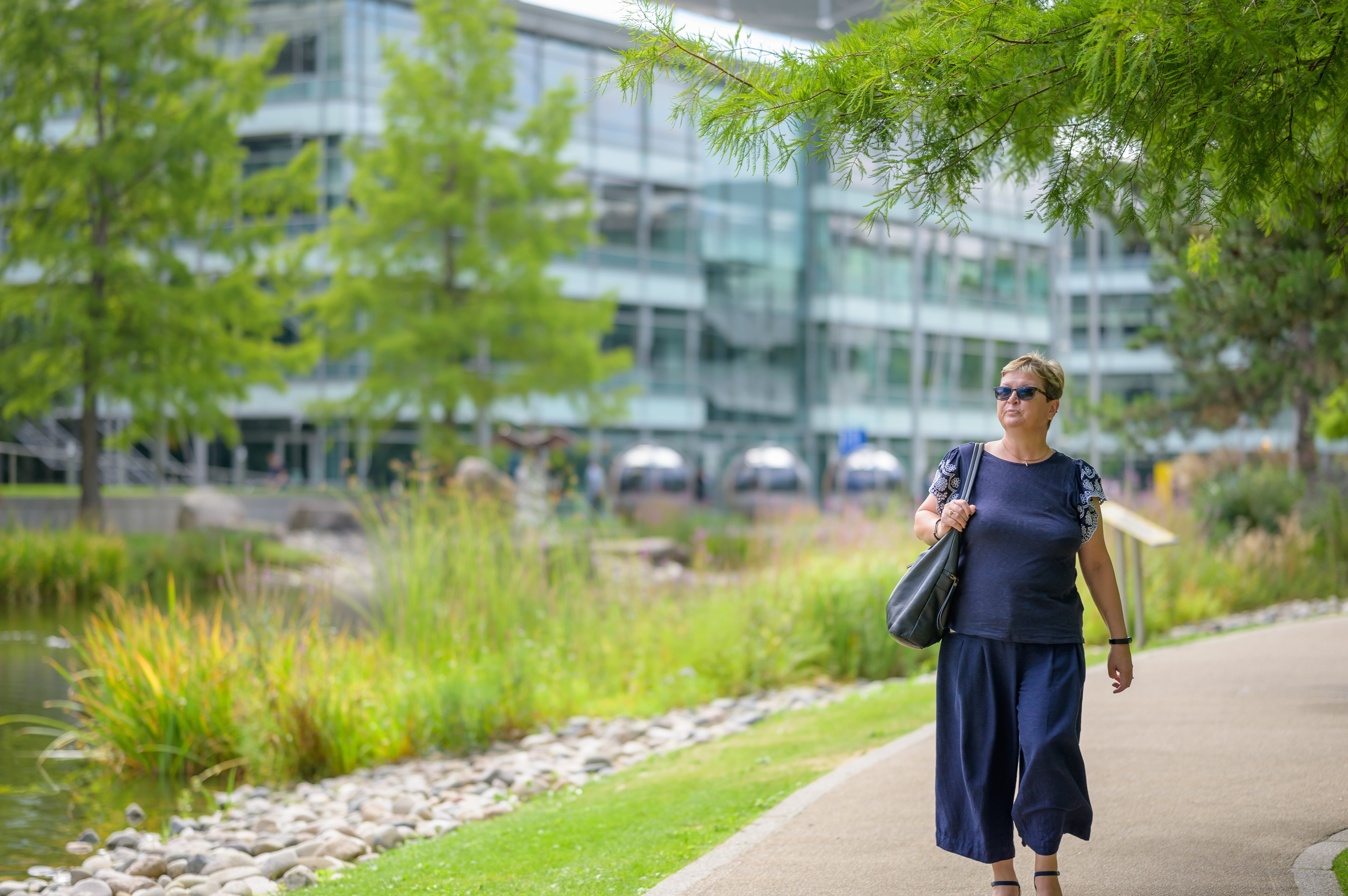 Woman walking to work