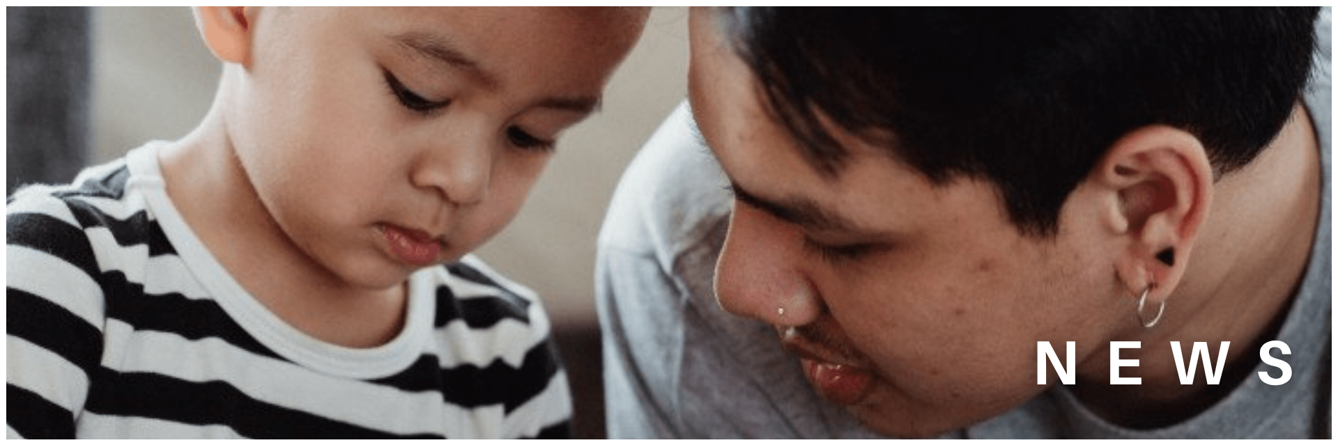 Child and man playing